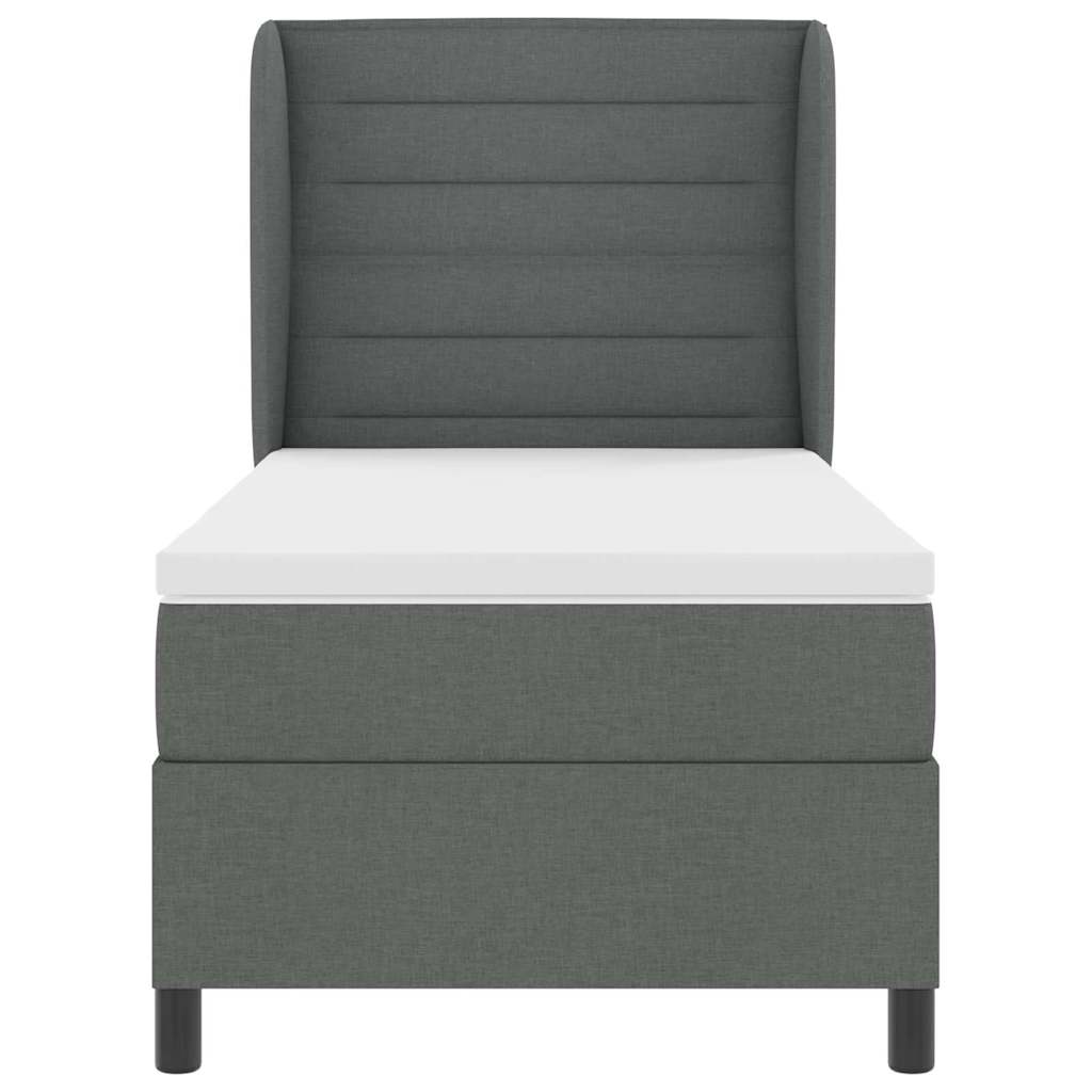 Postel S Boxspringem S Matrací Tmavě Šedá 80 X 200 Cm Textil