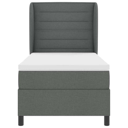 Postel S Boxspringem S Matrací Tmavě Šedá 100 X 200 Cm Textil