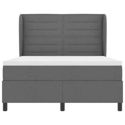 Postel S Boxspringem S Matrací Tmavě Šedá 140 X 190 Cm Textil