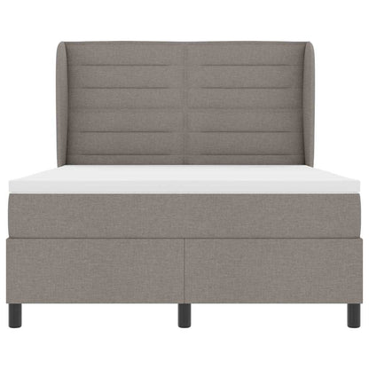 Postel S Boxspringem S Matrací S Čelo Taupe 140 X 190 Cm Textil