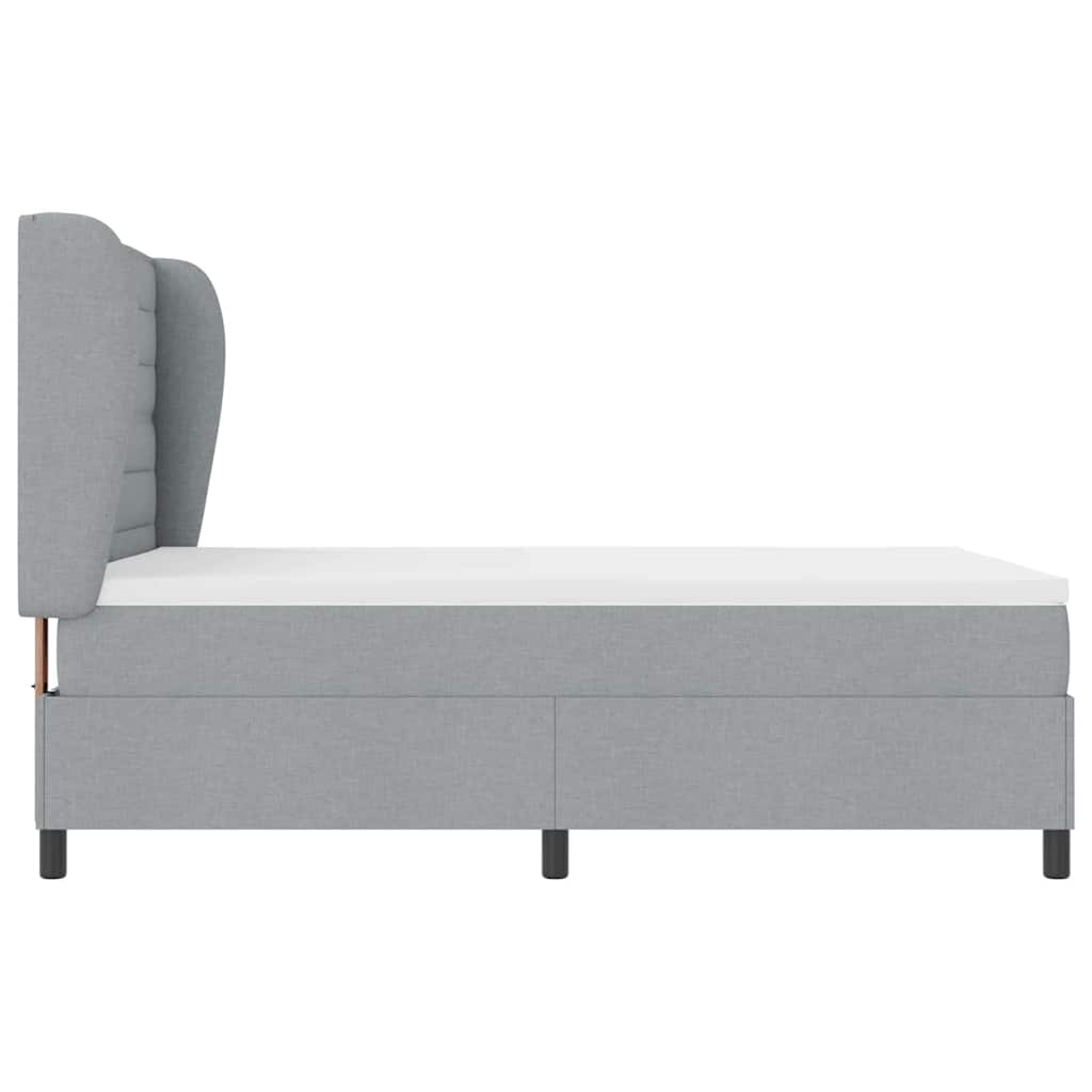 Postel S Boxspringem S Matrací Světle Šedá 140 X 200 Cm Textil