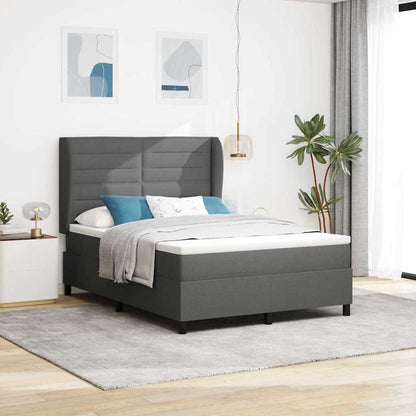 Postel S Boxspringem S Matrací Tmavě Šedá 160 X 200 Cm Textil