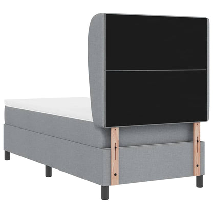 Postel S Boxspringem S Čelo Světle Šedá 80 X 200 Cm Textil
