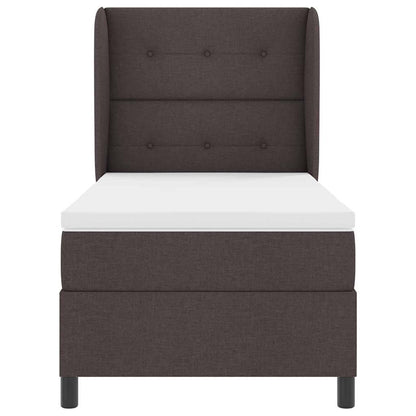 Postel S Boxspringem S Čelo Tmavě Hnědá 80 X 200 Cm Textil
