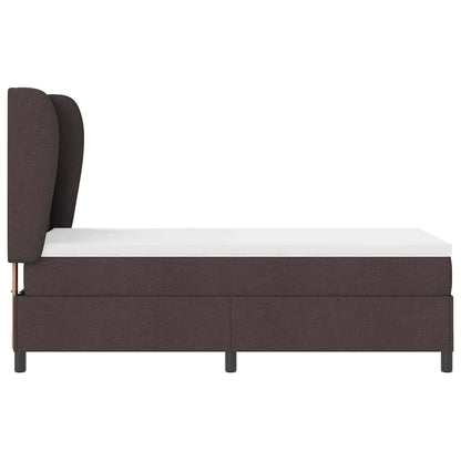Postel S Boxspringem S Čelo Tmavě Hnědá 80 X 200 Cm Textil
