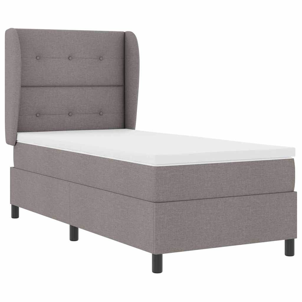 Postel S Boxspringem S Čelo Taupe 100 X 200 Cm Textil