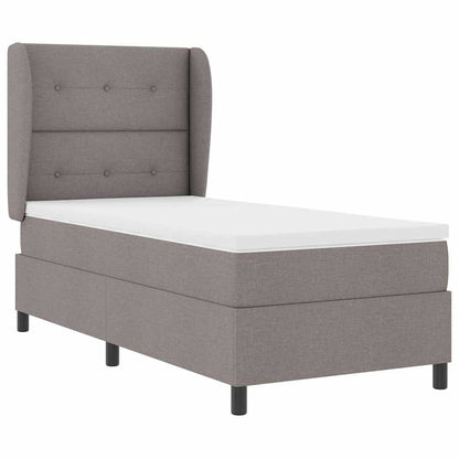 Postel S Boxspringem S Čelo Taupe 100 X 200 Cm Textil