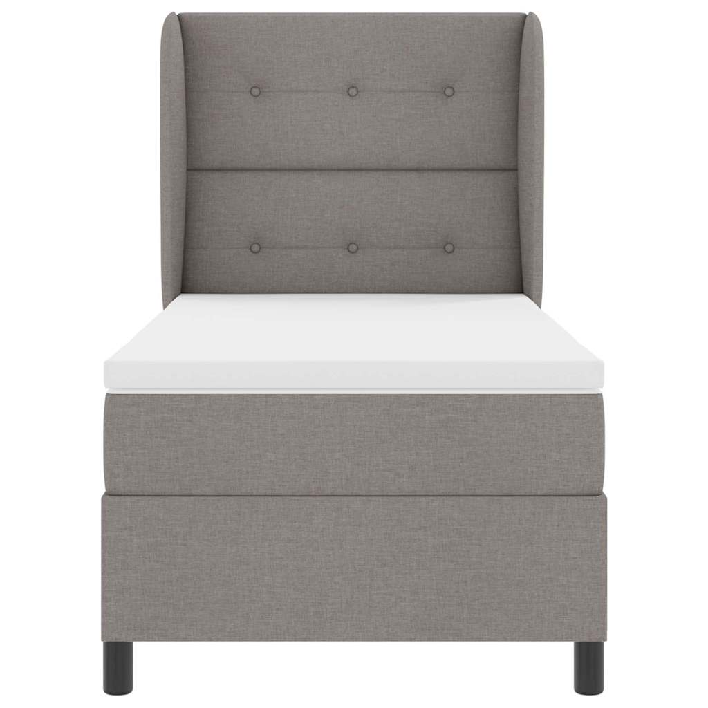 Postel S Boxspringem S Čelo Taupe 100 X 200 Cm Textil