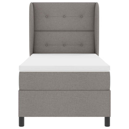 Postel S Boxspringem S Čelo Taupe 100 X 200 Cm Textil