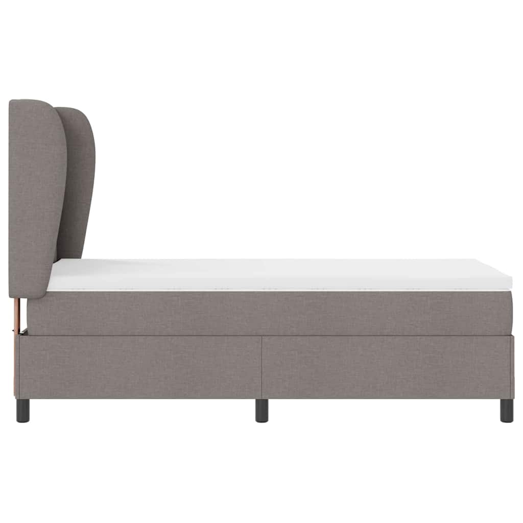 Postel S Boxspringem S Čelo Taupe 100 X 200 Cm Textil