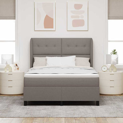 Postel S Boxspringem S Čelo Taupe 140 X 190 Cm Textil