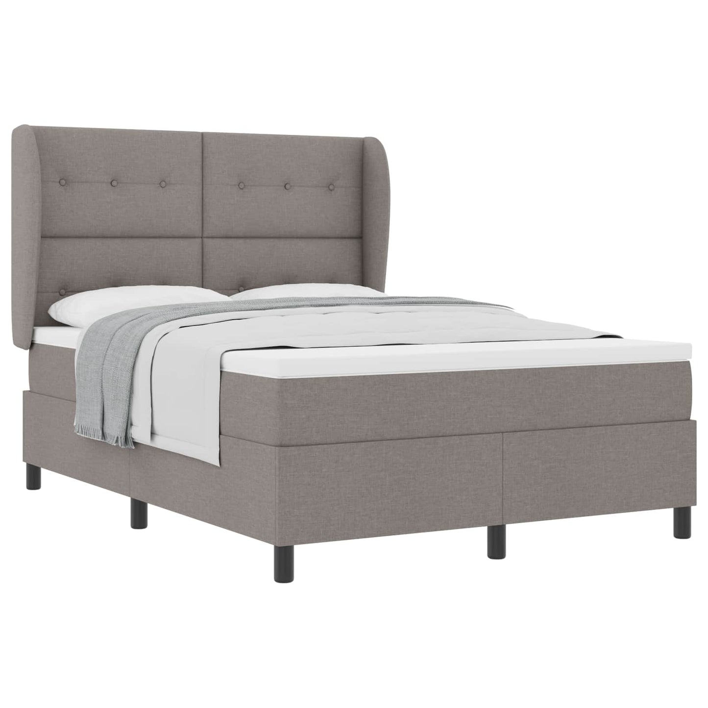 Postel S Boxspringem S Čelo Taupe 140 X 190 Cm Textil