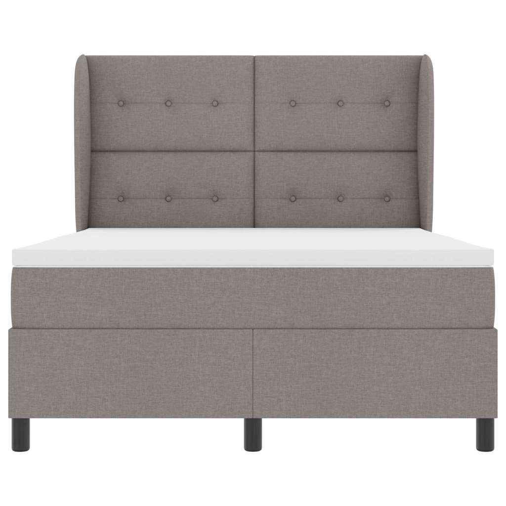 Postel S Boxspringem S Čelo Taupe 140 X 190 Cm Textil