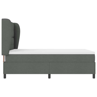 Postel S Boxspringem S Čelo Tmavě Šedá 140 X 200 Cm Textil