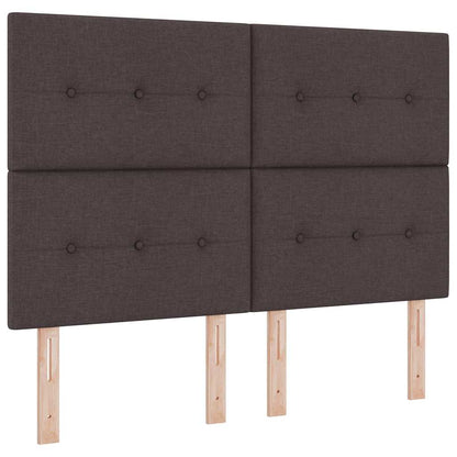 Postel S Boxspringem S Čelo Tmavě Hnědá 160 X 200 Cm Textil