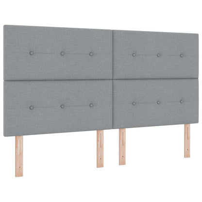 Postel S Boxspringem S Čelo Světle Šedá 180 X 200 Cm Textil