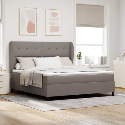 Postel S Boxspringem S Čelo Taupe 180 X 200 Cm Textil