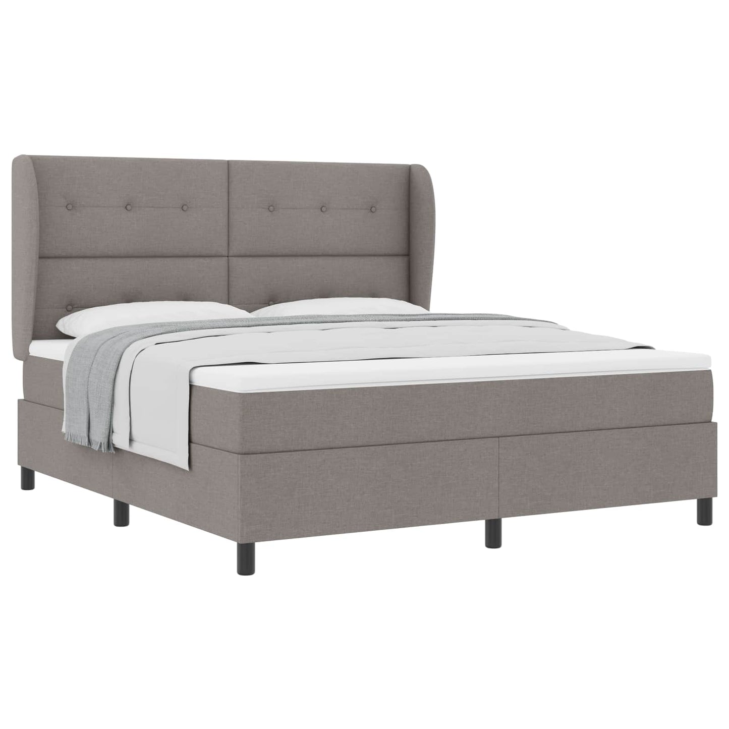 Postel S Boxspringem S Čelo Taupe 180 X 200 Cm Textil