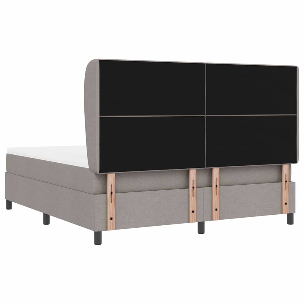 Postel S Boxspringem S Čelo Taupe 180 X 200 Cm Textil