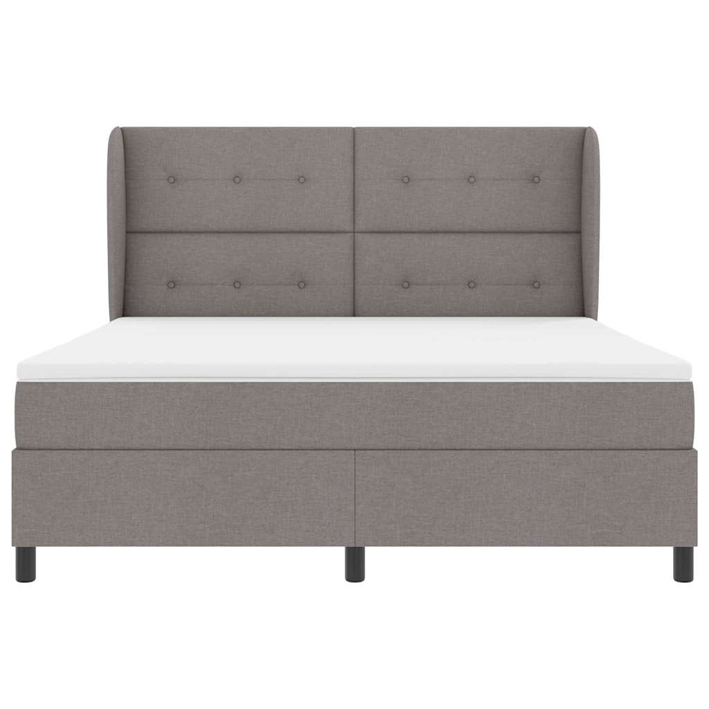 Postel S Boxspringem S Čelo Taupe 180 X 200 Cm Textil
