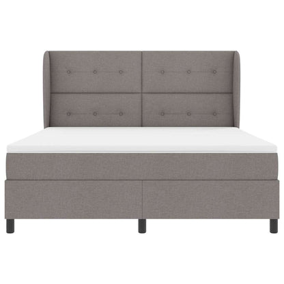 Postel S Boxspringem S Čelo Taupe 180 X 200 Cm Textil