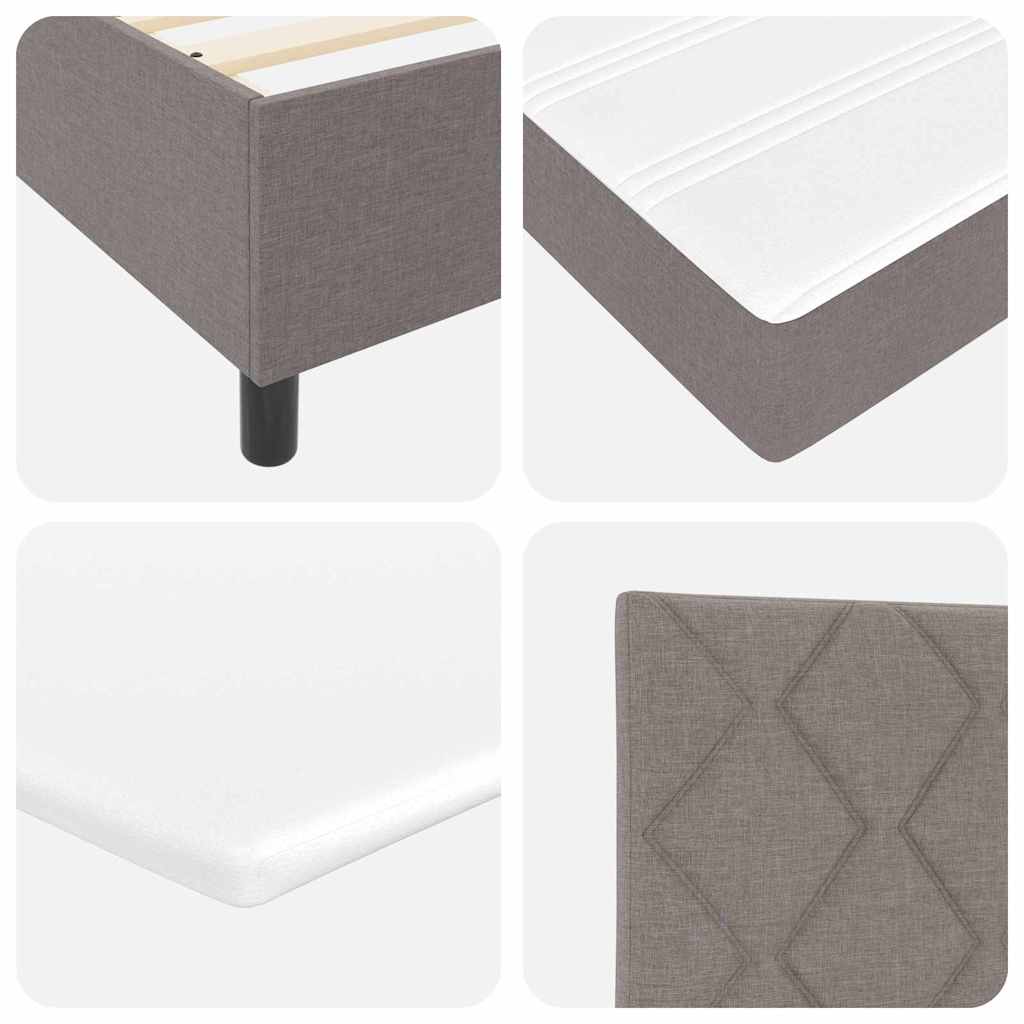 Postel S Boxspringem S Čelo Taupe 80 X 200 Cm Textil