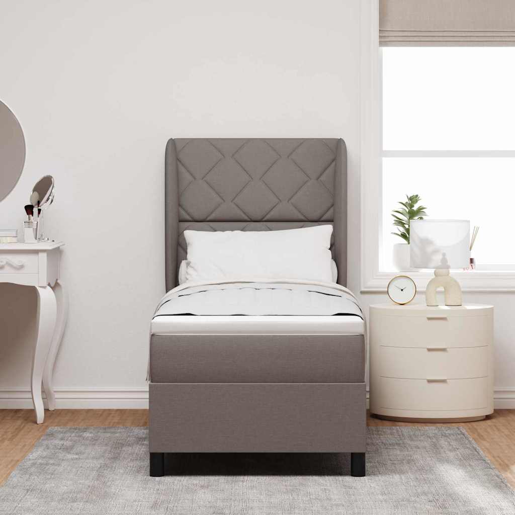 Postel S Boxspringem S Čelo Taupe 80 X 200 Cm Textil