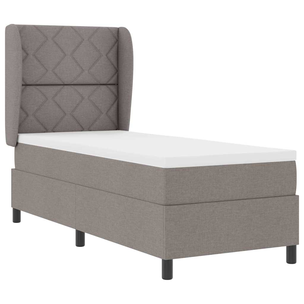Postel S Boxspringem S Čelo Taupe 80 X 200 Cm Textil