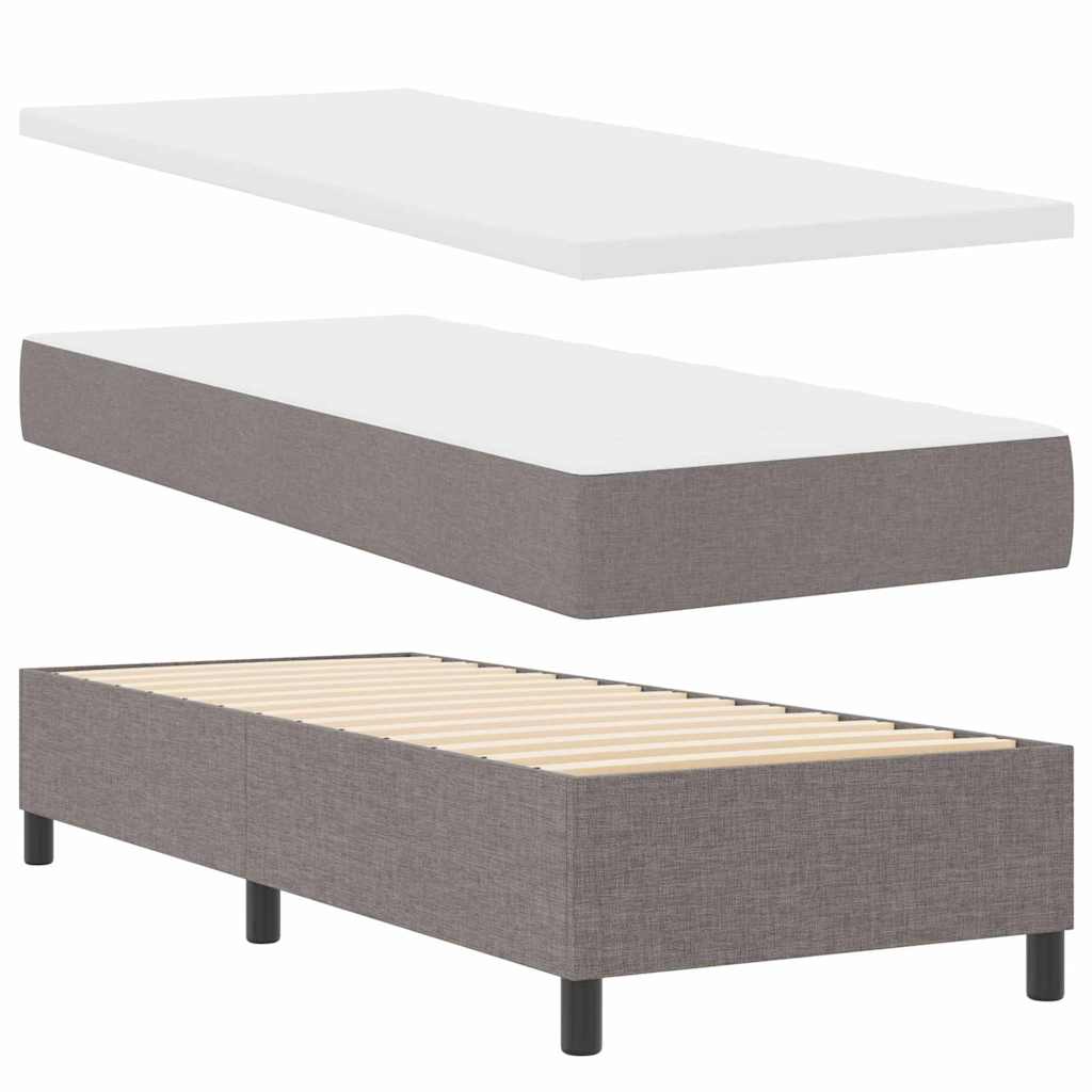 Postel S Boxspringem S Čelo Taupe 80 X 200 Cm Textil