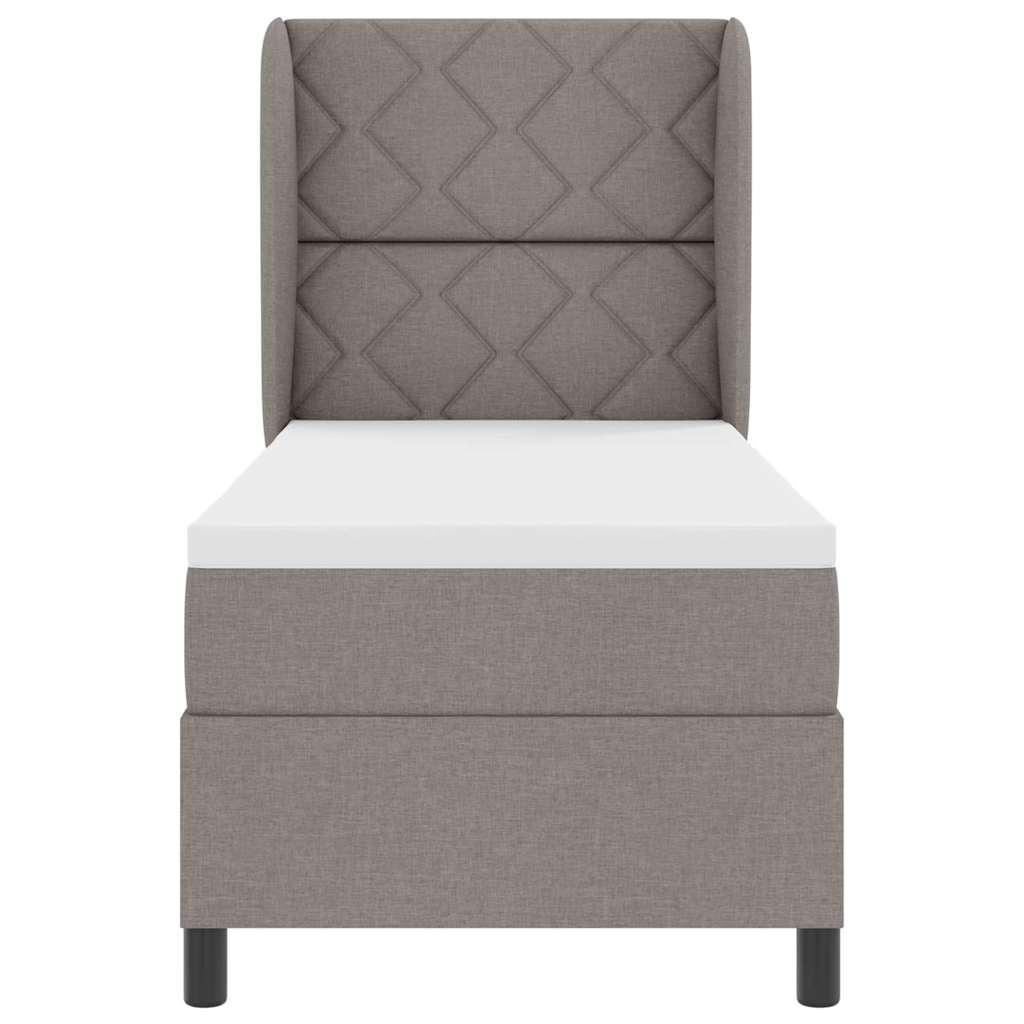 Postel S Boxspringem S Čelo Taupe 80 X 200 Cm Textil