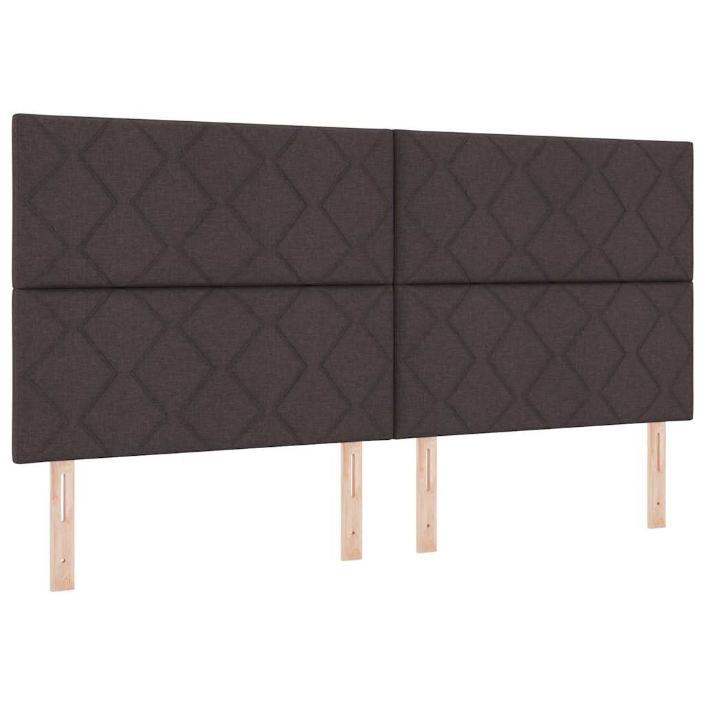 Postel S Boxspringem S Čelo Tmavě Hnědá 200 X 200 Cm Textil