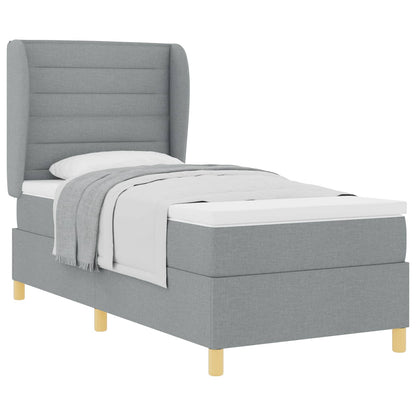 Postel S Boxspringem S Matrací Světle Šedá 200 X 80 Cm Textil