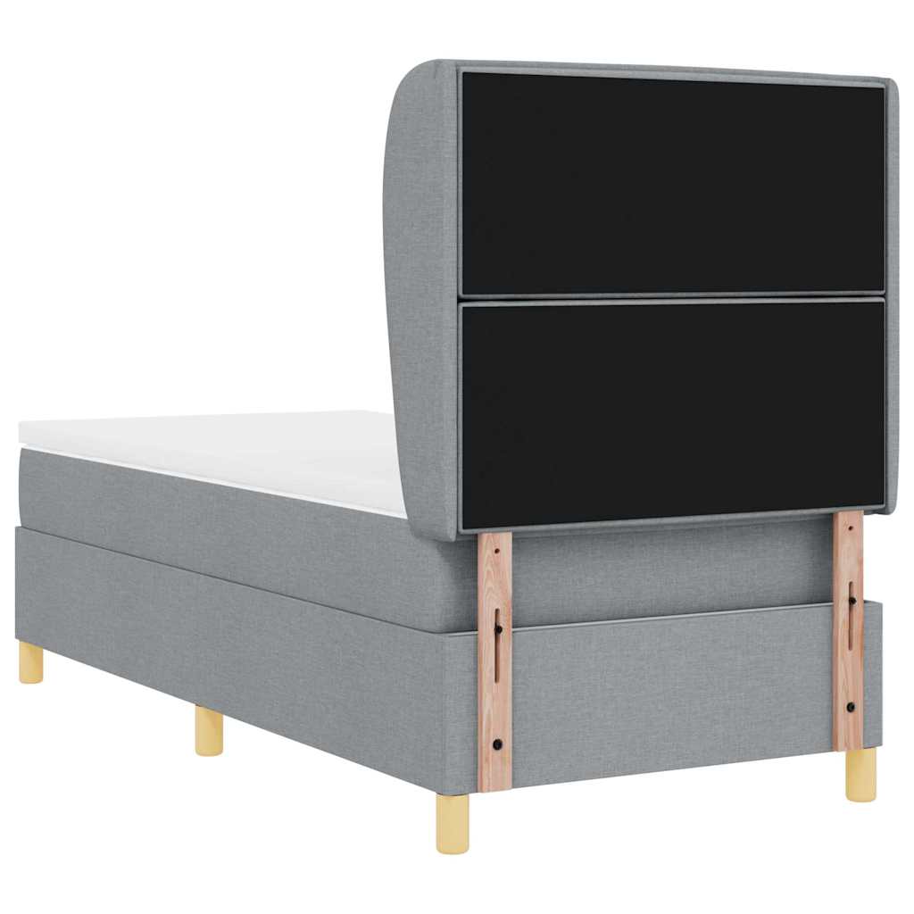 Postel S Boxspringem S Matrací Světle Šedá 200 X 80 Cm Textil