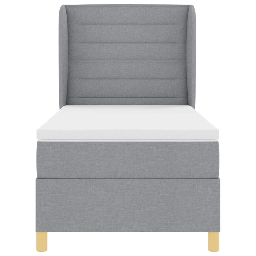 Postel S Boxspringem S Matrací Světle Šedá 200 X 80 Cm Textil