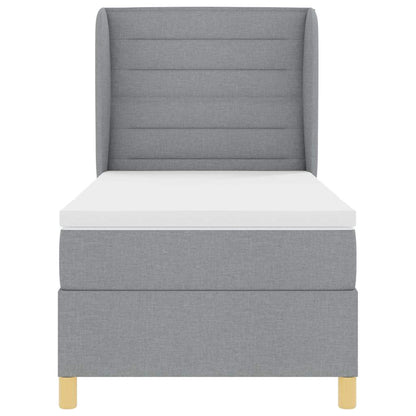 Postel S Boxspringem S Matrací Světle Šedá 200 X 80 Cm Textil