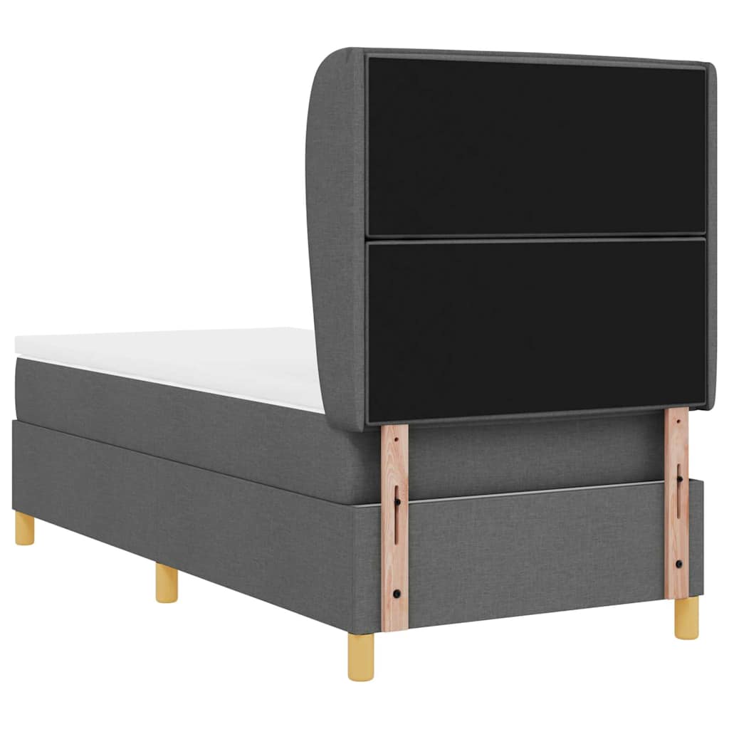 Postel S Boxspringem S Matrací Tmavě Šedá 200 X 80 Cm Textil