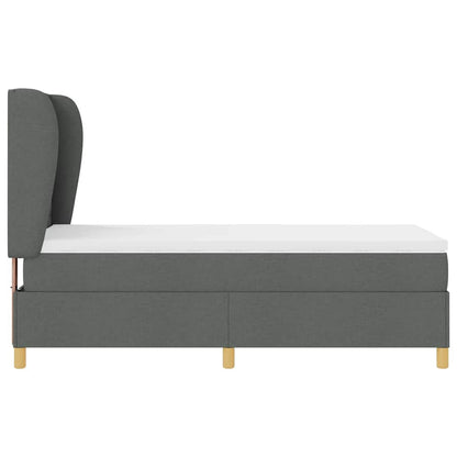 Postel S Boxspringem S Matrací Tmavě Šedá 200 X 80 Cm Textil
