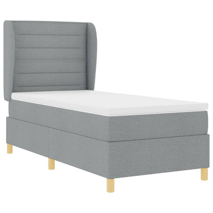 Postel S Boxspringem S Matrací Světle Šedá 200 X 100 Cm Textil
