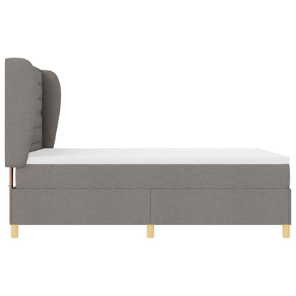 Postel S Boxspringem S Matrací S Čelo Taupe 200 X 140 Cm Textil