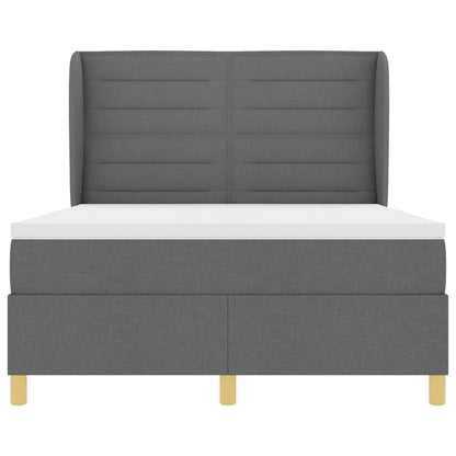 Postel S Boxspringem S Matrací Tmavě Šedá 200 X 160 Cm Textil