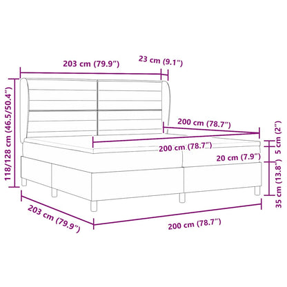 Postel S Boxspringem S Matrací Tmavě Šedá 200 X 200 Cm Textil