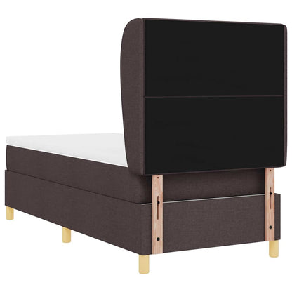 Postel S Boxspringem S Čelo Tmavě Hnědá 200 X 80 Cm Textil