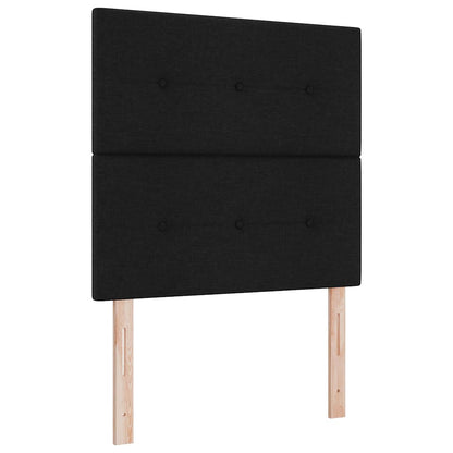 Postel S Boxspringem S Čelo Černý 190 X 90 Cm Textil
