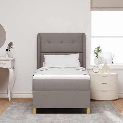 Postel S Boxspringem S Čelo Taupe 200 X 100 Cm Textil