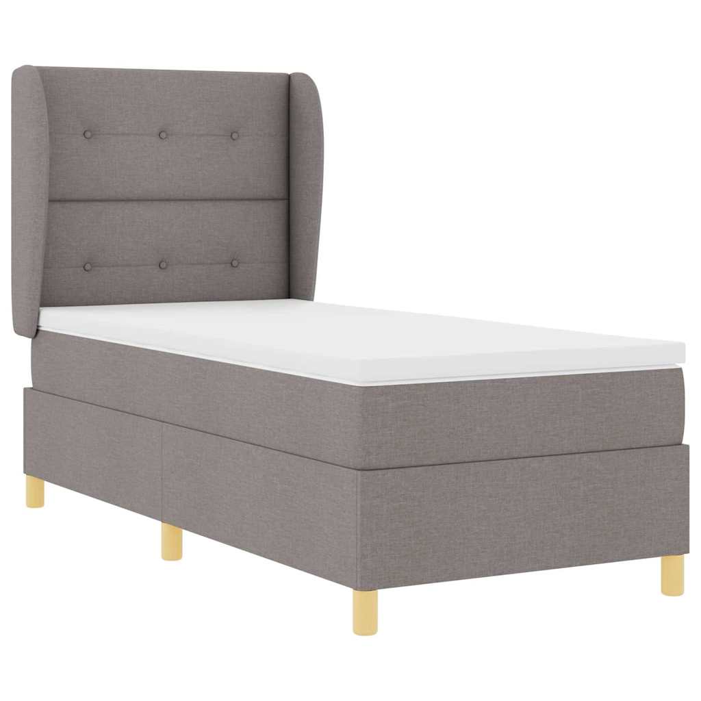 Postel S Boxspringem S Čelo Taupe 200 X 100 Cm Textil