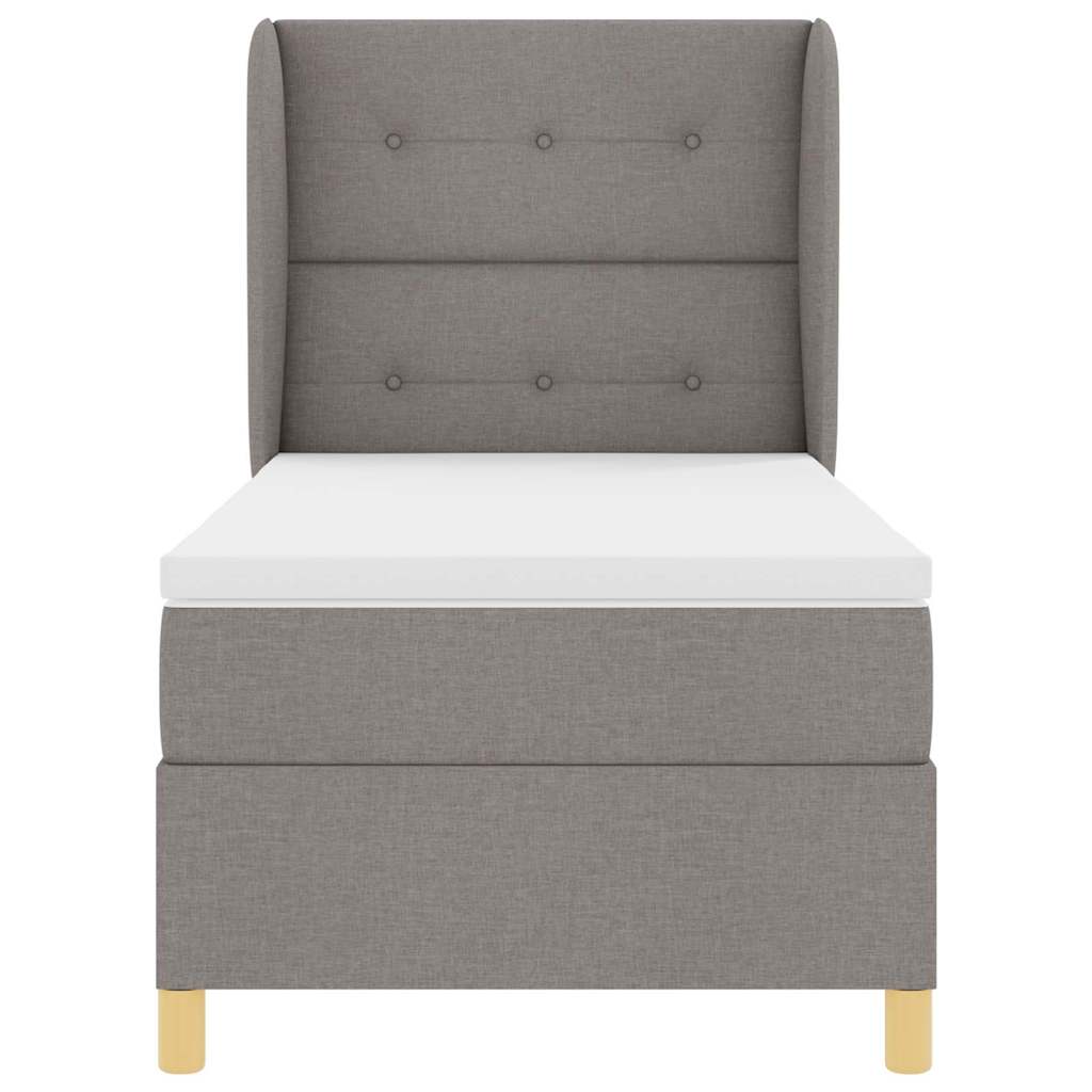 Postel S Boxspringem S Čelo Taupe 200 X 100 Cm Textil