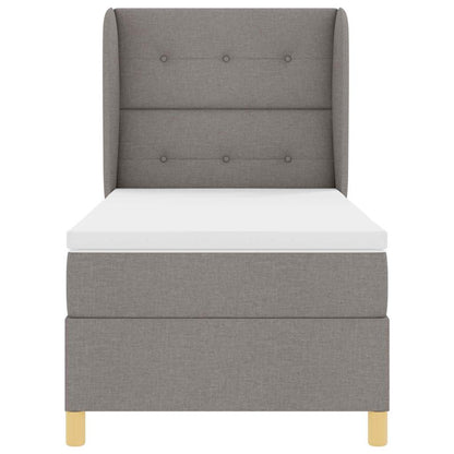 Postel S Boxspringem S Čelo Taupe 200 X 100 Cm Textil