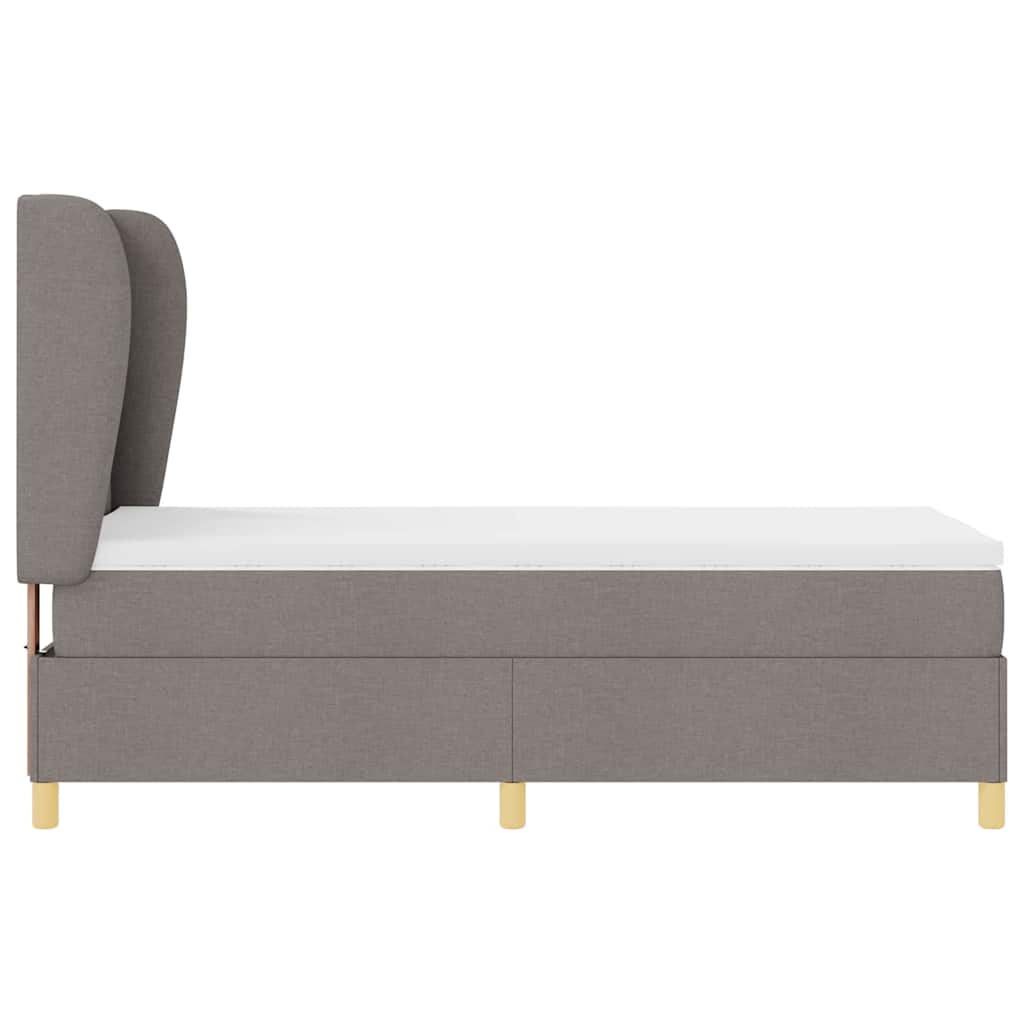 Postel S Boxspringem S Čelo Taupe 200 X 100 Cm Textil