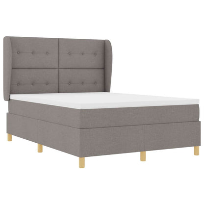 Postel S Boxspringem S Čelo Taupe 190 X 140 Cm Textil