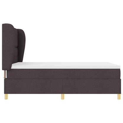 Postel S Boxspringem S Čelo Tmavě Hnědá 200 X 140 Cm Textil